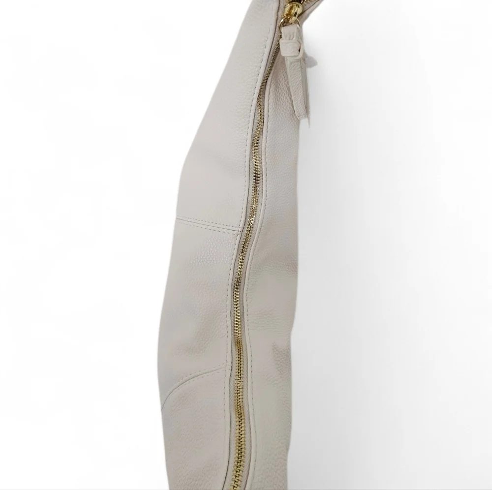 Pretty Simple Hattie Crescent Hobo Crossbody Bag With Braided Strap In Cream NWT